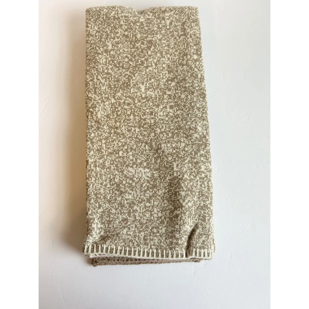 Laurel Grove Set of 2 Pumpkin Kitchen Towels Tan Cream Knit Fall Autumn Decor
